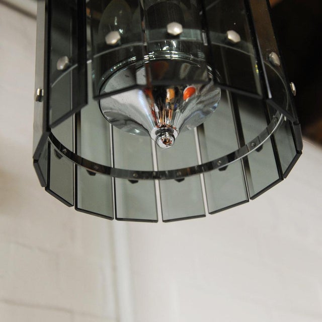 Lantern with Smoked Crystal Plates by Sciolari, 1960s For Sale - Image 5 of 8