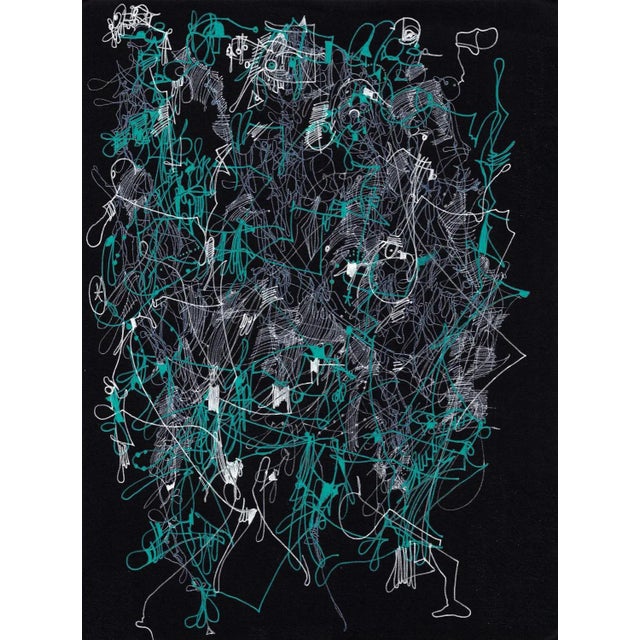 White and teal Ink on black paper Michael Alan (born July 13, 1977, New York, NY) is a New York City based artist. He...