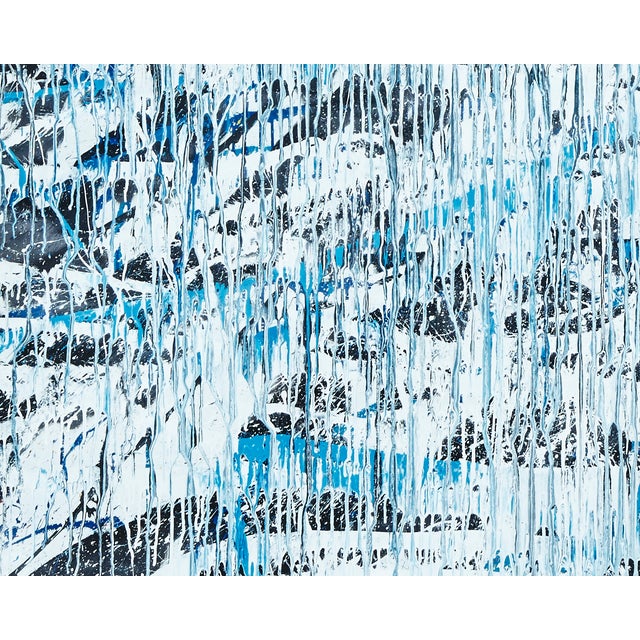 Plastic "Trying to Be Colourful" Large Abstract Acrylic Painting by Simon Findlay For Sale - Image 7 of 8
