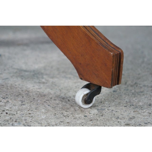 Wood Antique Victorian Eastlake Walnut Carved Marble Top Parlor End Side Table 26" For Sale - Image 7 of 17