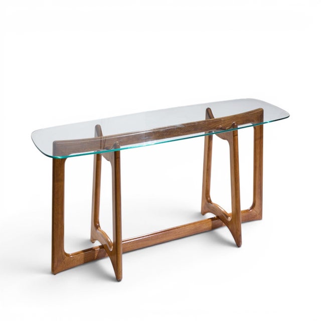 Adrian Pearsall for Craft Associates Mid Century Sculptural Walnut Console Table For Sale In Chicago - Image 6 of 9