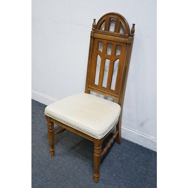 BASSETT FURNITURE Centuria Collection Solid Pecan Mediterranean Style Dining Side Chair 429-42-481 45" High 21" Wide 23"...