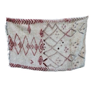 Red&Tan Tribal Beni Ourain Moroccan Rug 4'4"x6'5" For Sale