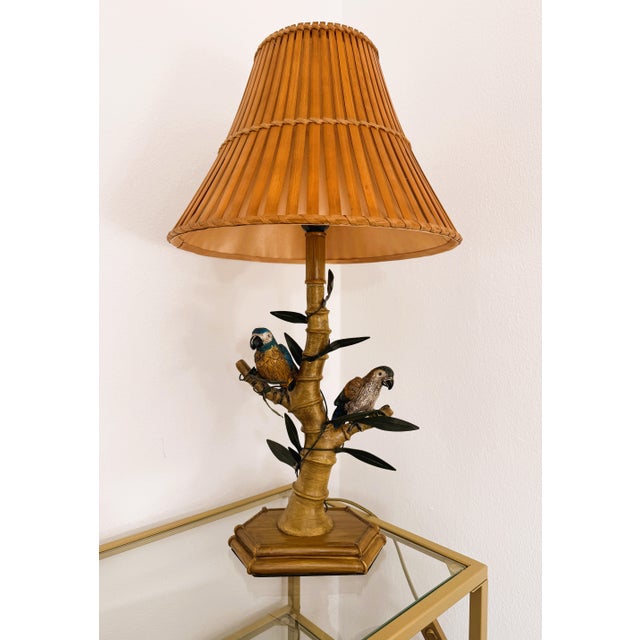 Midcentury Modern Italian Faux Bamboo Table Lamp, 1950s For Sale - Image 9 of 11