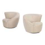 1990s Vladimir Kagan Nautilus Swivel Chairs - Set of 2 For Sale