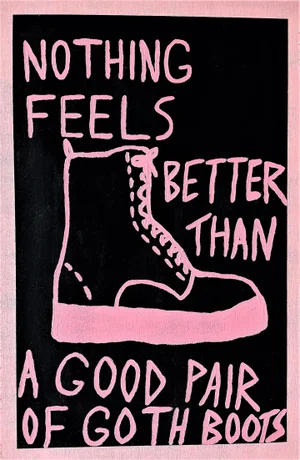 "Nothing Feels Better Than a Good Pair of Goth Boots" Contemporary Abstract Painting by Frances Sousa