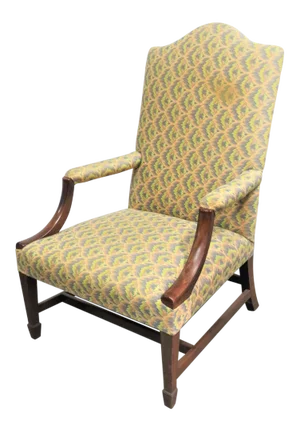 19th C Hepplewite Mahogany Library Chair
