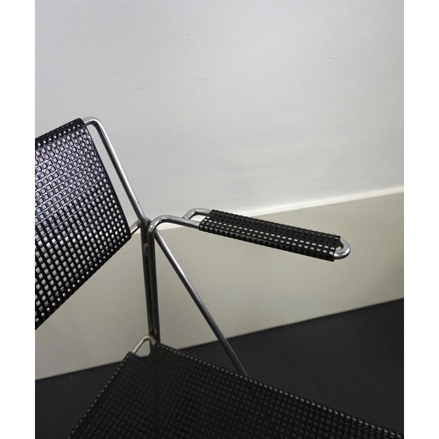 Black X Line Chairs with Armrests by Niels Jørgen Haugesen, 1970s, Set of 4 For Sale - Image 8 of 10