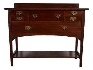 Early Harvey Ellis for Gustav Stickley Antique Mission Arts & Crafts Mahogany Sideboard, Circa 1905