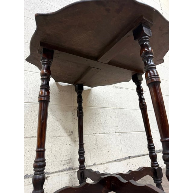 Jacobean Vintage Jacobean Revival English Tudor Style Oak Side Table Lamp Table For Sale - Image 3 of 10