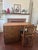Mid-Century Modern Matched Dixie Campaigner Desk & Chair Set, C. July 1978 — 767 Collection, Original Brass Hardware For Sale - Image 3 of 12