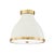 Transitional Mark D. Sikes 2 Light Painted No. 3 Flush Mount, Aged Brass & Off White For Sale - Image 3 of 3