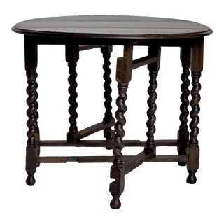 Mid 20th Century Modern Round Drop Leaf Table