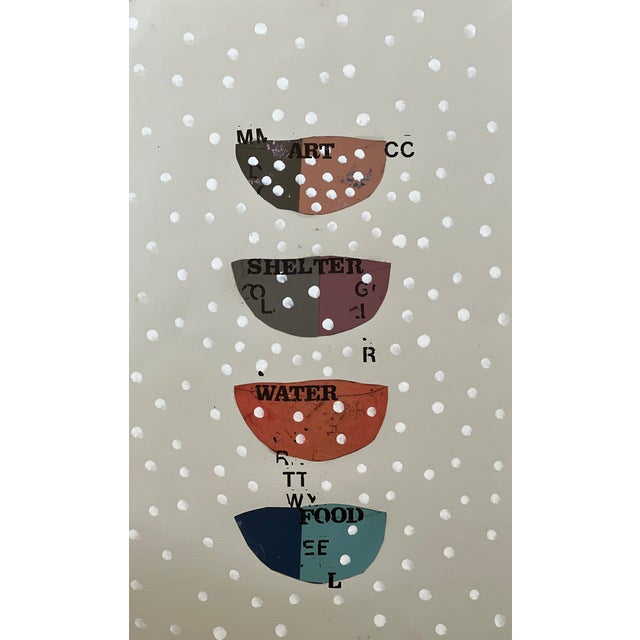 Food, Water, Shelter Art, Contemporary Collage For Sale