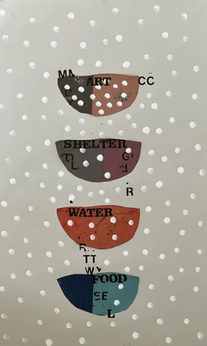 Food, Water, Shelter Art, Contemporary Collage