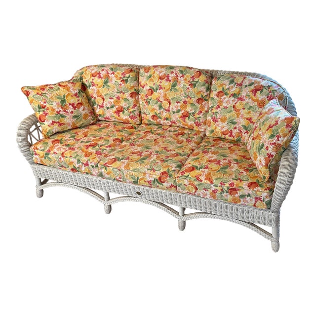 1980s Henry Link Wimbledon Wicker Sofa For Sale