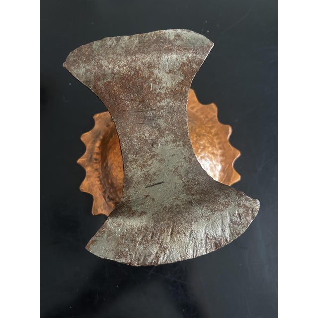 Brutalist Candlesticks in Wrought Iron and Copper, 1970s, Set of 2 For Sale - Image 12 of 15