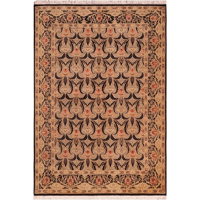 Shabby Chic 1990's Pak-Persian Black/Red Wool Rug - 6'1'' X 9'0'' For Sale - Image 9 of 9