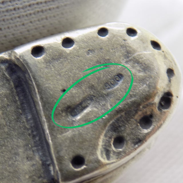 Vintage Italian Handmade Genuine Silver Rare Old Boot Shoe Figurine Miniature For Sale - Image 6 of 9