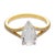 Modern Mid 20th Century Lugano Gia 1.54 Carat Rose Cut Diamond 18k Yellow Gold Engagement Ring, Size 6 For Sale - Image 3 of 8