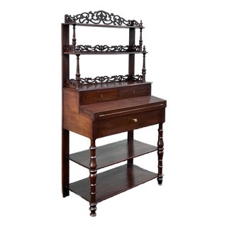 19th Century Victorian Mahogany Etagere Desk For Sale