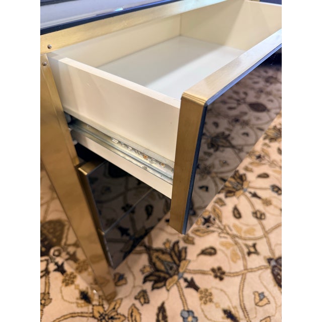 Late 20th Century Ello Black Glass and Brass Dresser Credenza Sideboard, Vintage 1970s For Sale - Image 5 of 7