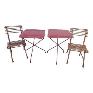 Garden Tables and Chairs, 1890s, Set of 4 For Sale