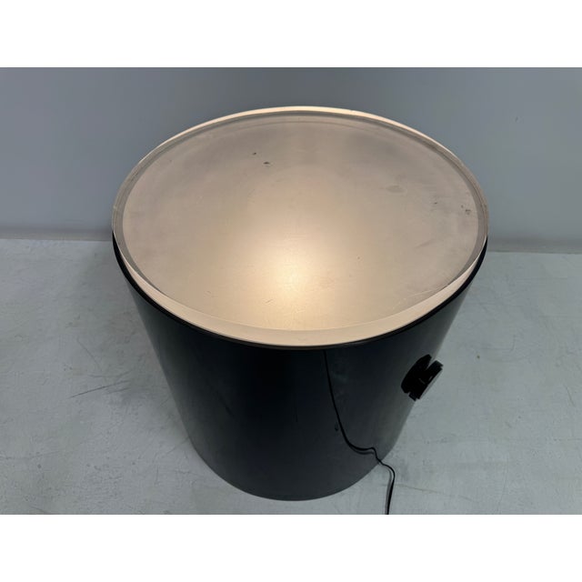Illuminated Acrylic Drum Table by Karl Springer, 1980s For Sale - Image 9 of 12