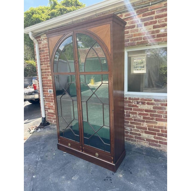 George III Style Mahogany Double Glaze Door Bookcase. 19th Century For Sale - Image 13 of 17