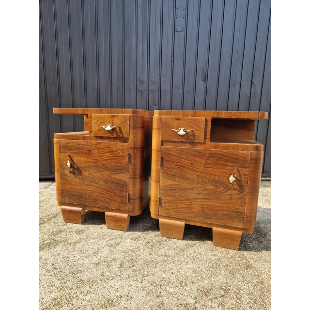 Art Deco Bedside Tables, 1930s, Set of 2 For Sale - Image 11 of 16