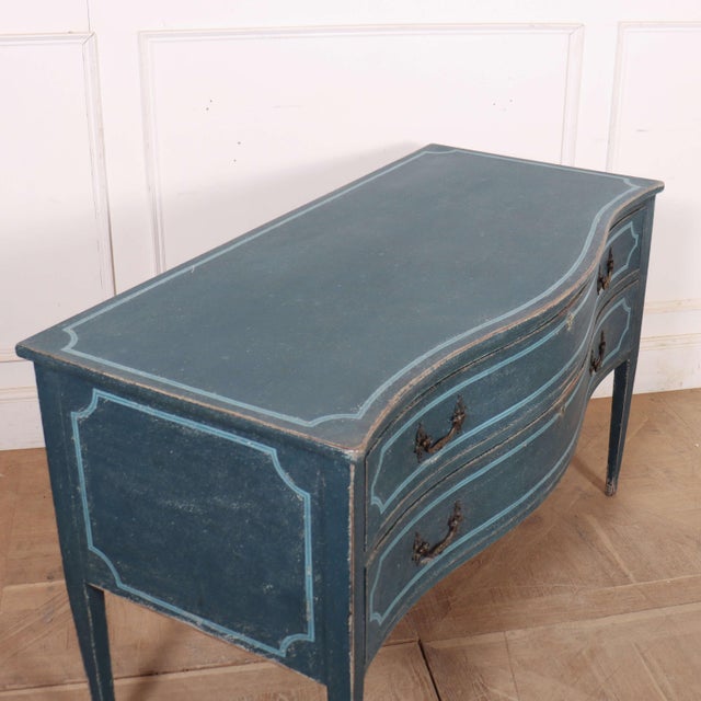 Wood Italian Painted Serpentine Commode For Sale - Image 7 of 10