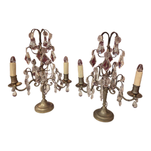 1700s French Brass Girandole Pair