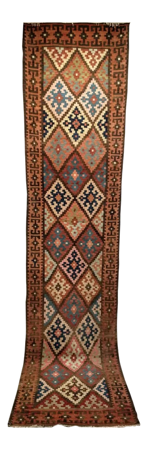 Persian Flat Woven Kilim Runner - 2‚Ä≤10‚Ä≥ √ó 12‚Ä≤3‚Ä≥