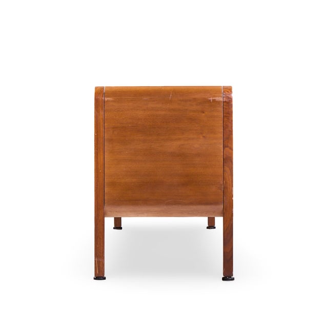 Mid 20th Century Roger Sprunger for Dunbar Style Mid Century Walnut Waterfall Credenza For Sale - Image 5 of 9