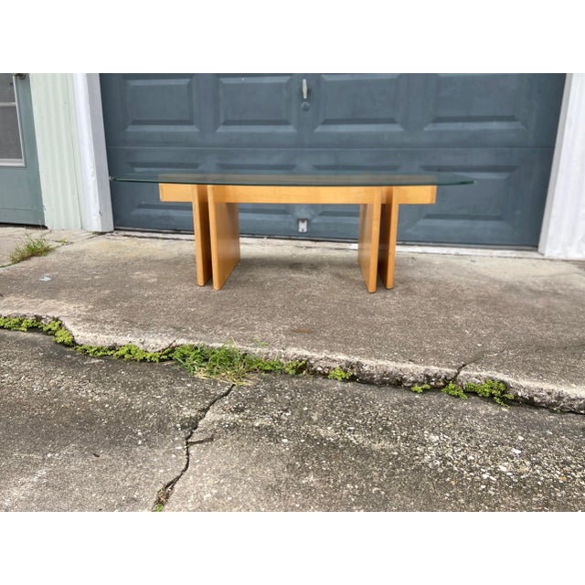 Mid-century blonde modular coffee table. Gustav Gaarde for Trekanten. A beautiful and modern silhouette with a minimalist...