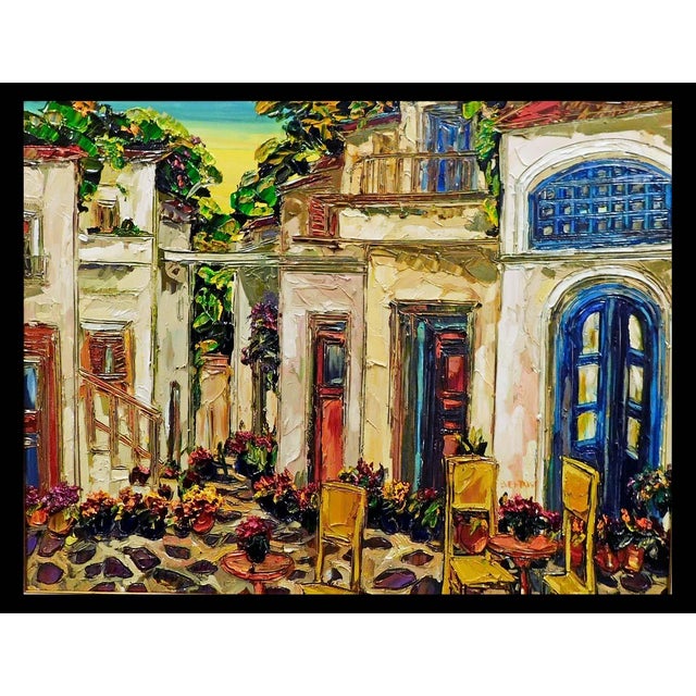 Impressionist Maya Eventov "Terattoria" Original Acrylic on Canvas, H.Signed Me040908-15 For Sale - Image 3 of 8