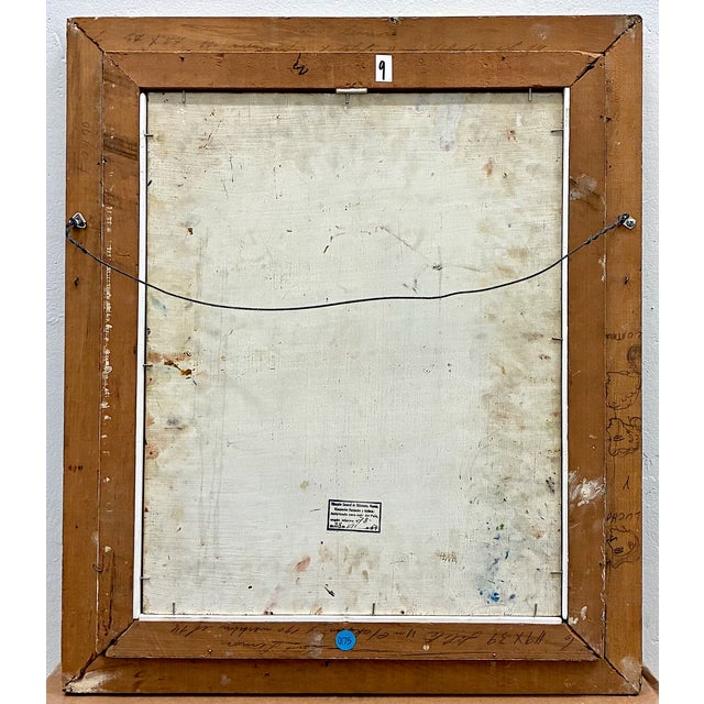 A Mid-Century Surreal Portrait by Chilean Artist Fabio Lemus For Sale - Image 10 of 12