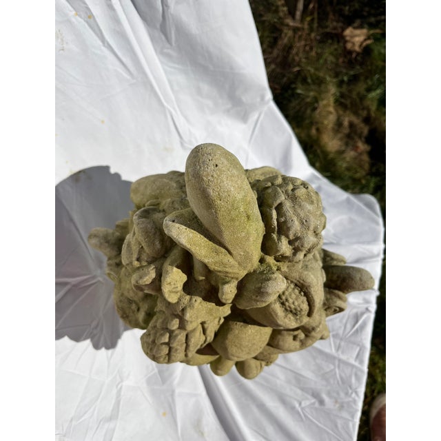 Mid 20th Century Antique Cast Stone Vegetable Basket Garden Sculpture For Sale - Image 5 of 7