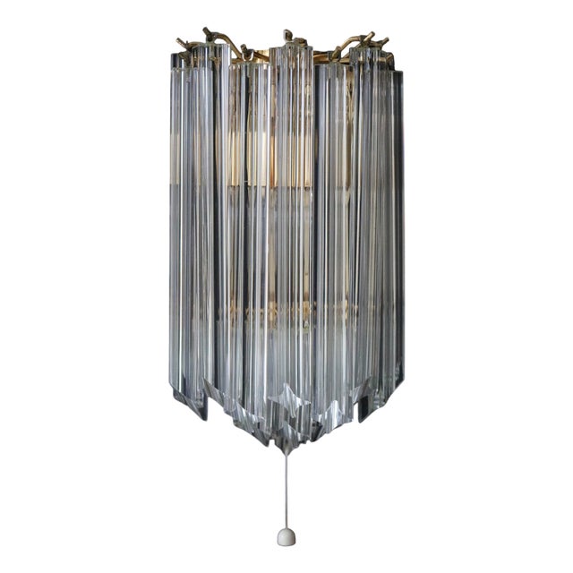 Vintage Glass Wall Light with 15 Rods from Venini, Italy, 1970s For Sale