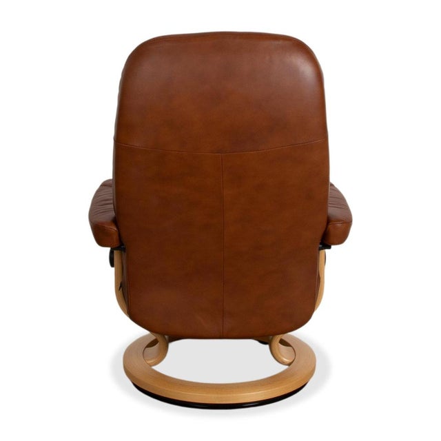 Set of Consul Recliner Lounge Chair and Ottoman in Leather from Stressless For Sale - Image 15 of 18