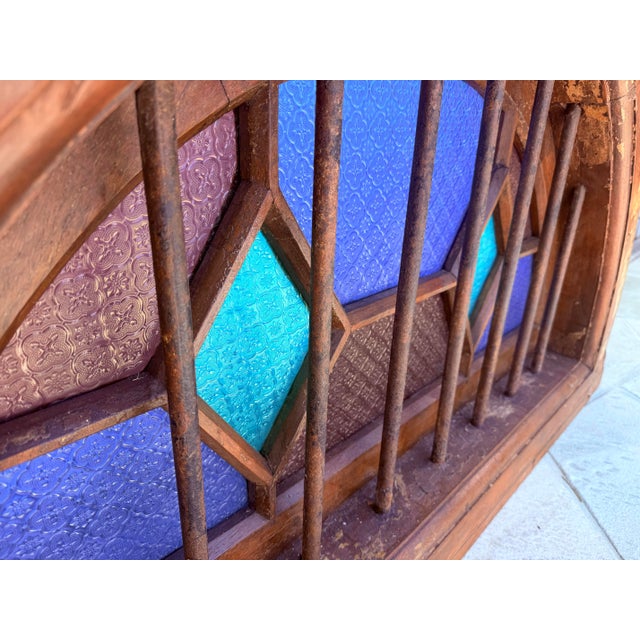 Rustic European Large, Historical Architectural Stained Glass Window For Sale - Image 3 of 11