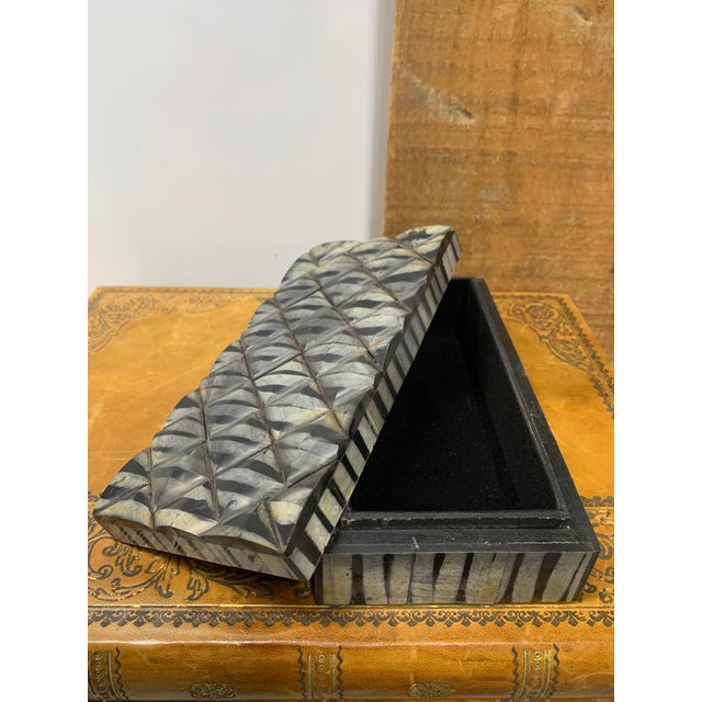 Modern Late 20th Century Vintage Faux Horn Box For Sale - Image 3 of 4