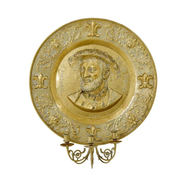 Gold Antique French Brass Sconces, 1890s, Set of 2 For Sale - Image 8 of 9