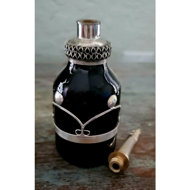 Recycled Vintage Moroccan Perfume Bottle / Black For Sale In Orlando - Image 6 of 10