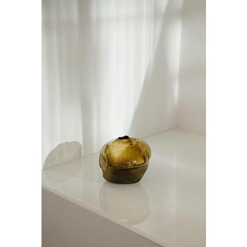 1/2 Ltr Forms Gold Blown Glass Unique Decorative Object by Vogel Studio One Of A Kind Dimensions: Ø 13 x H 13 cm....