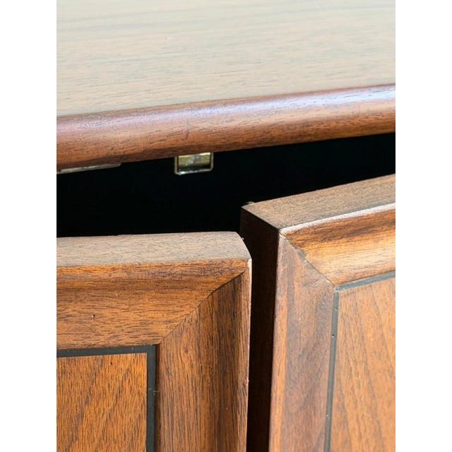 1960s Drexel Compact Credenza in Walnut For Sale - Image 9 of 9