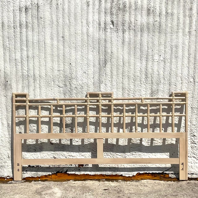 Embrace coastal living with this Vintage Coastal Rattan King Headboard. Crafted with American flair and coastal charm, its...