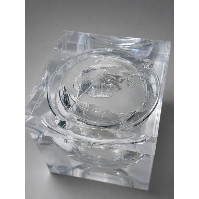Alessandro Albrizzi Alessandro Albrizzi Italian Lucite World Globe Ice Bucket, 1960s For Sale - Image 4 of 9