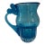 Vintage Murano Aqua Art Glass Small Pitcher With Ribbed Handle For Sale