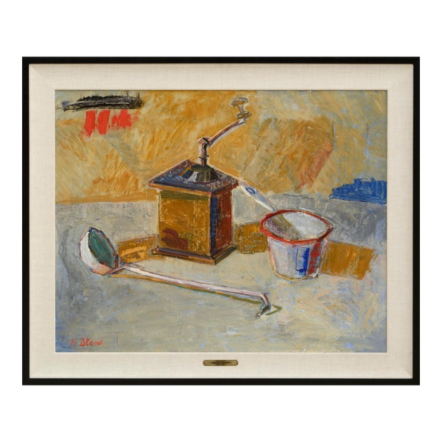 "Nature Morte" Paris School Still-Life With Coffee Grinder Mill by Maurice Blond For Sale